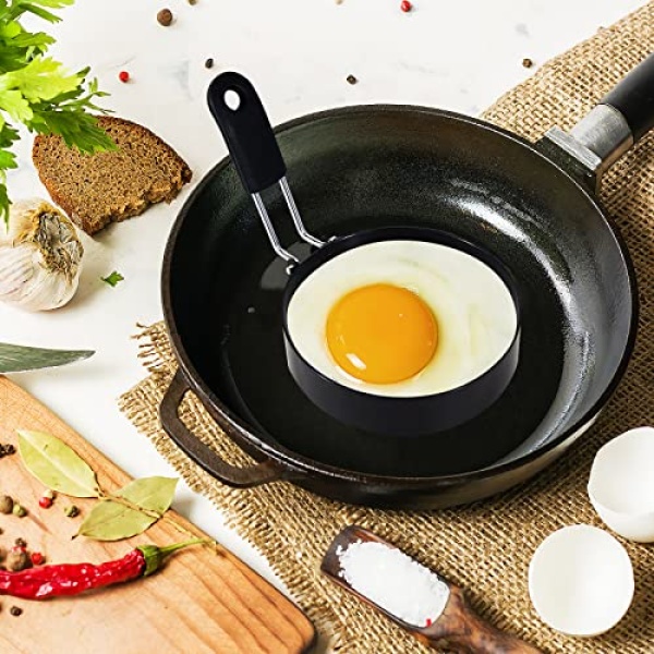 9 cm Egg Rings with Silicone Handle, Stainless Steel