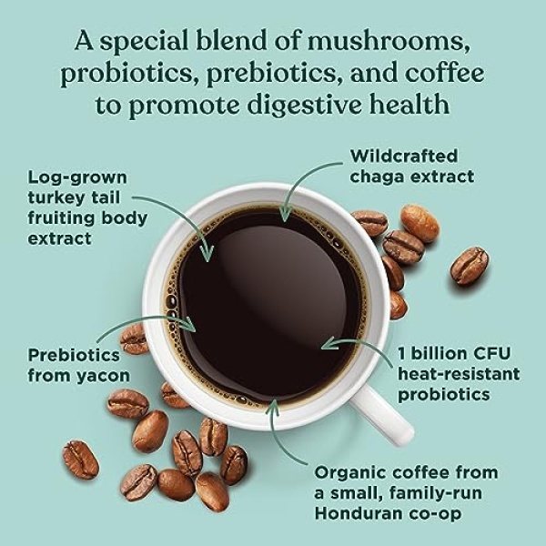 Four Sigmatic Happy Gut Organic Coffee with Chaga & Turkey Tail, 340g