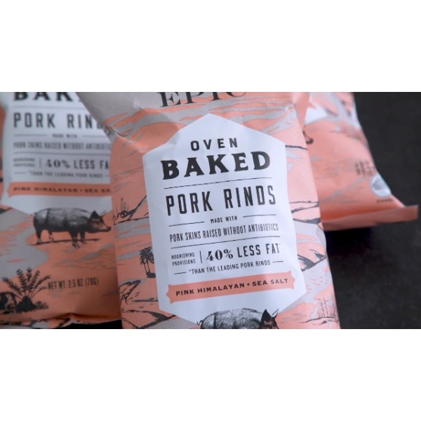 EPIC Pink Himalayan Salt Pork Rinds, 4Ct Box (70g bags)