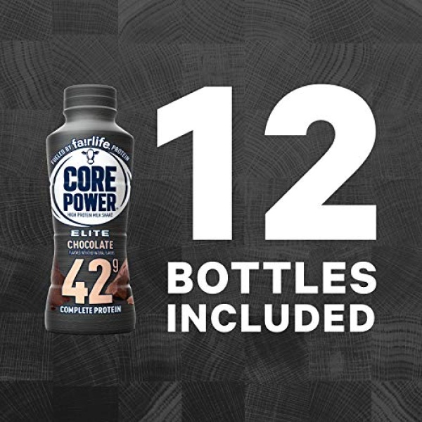 Core Power Elite 42g Protein Shakes, Chocolate, 414ml, 12 Pack