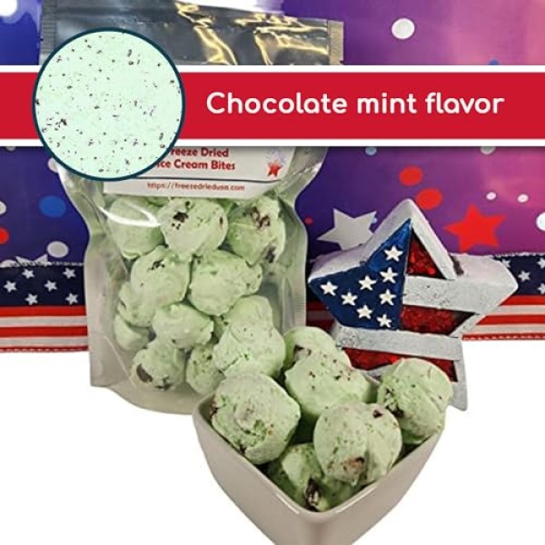 Freeze Dried Mint Chocolate Chip Ice Cream Bites