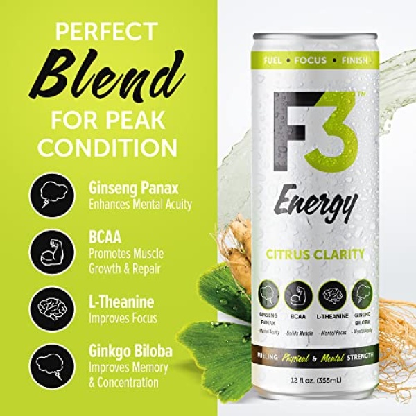 F3 Citrus Clarity Energy Drink, 355 ml (12 pack)