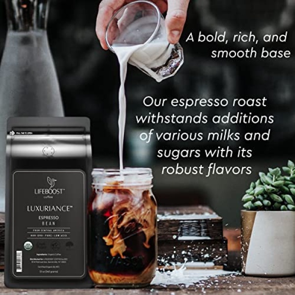 Lifeboost Organic Espresso Beans - Low Acid - 340g