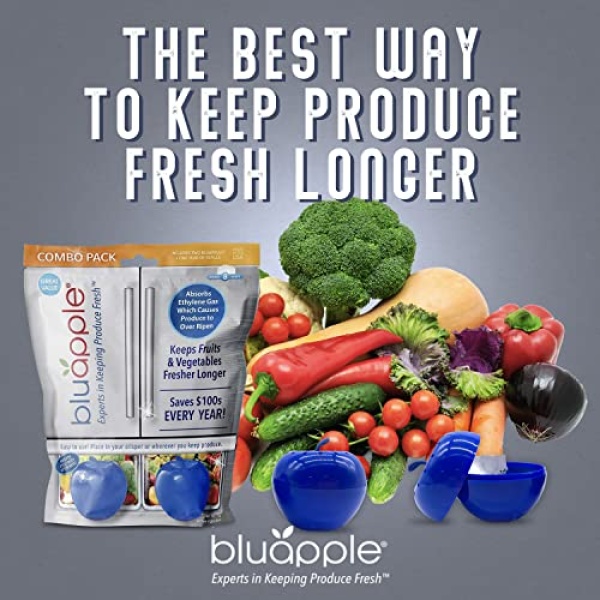 Bluapple Produce Saver Combo Pack - 8 Packets, 2 Bluapples