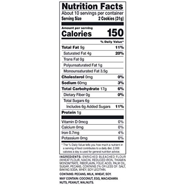 Happy Belly Pecan Shortbread, 320g (Pack of 1)
