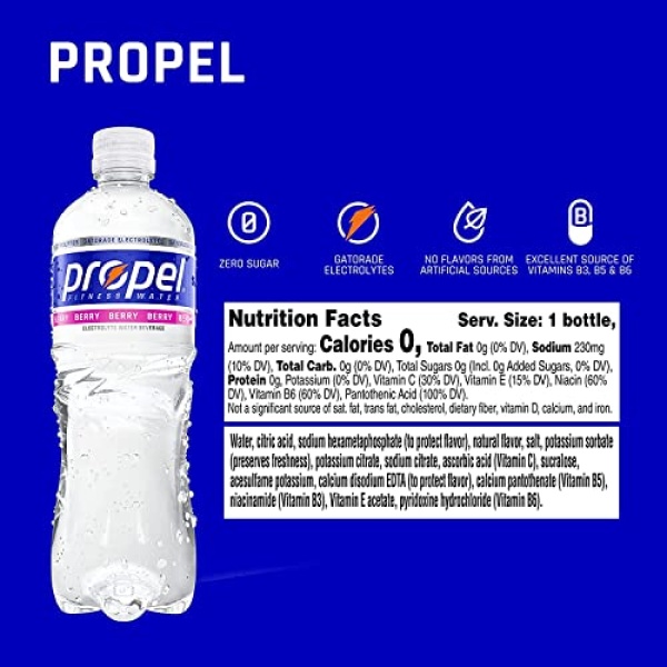 Propel Berry Zero Calorie Sports Water, 500ml, Pack of 12