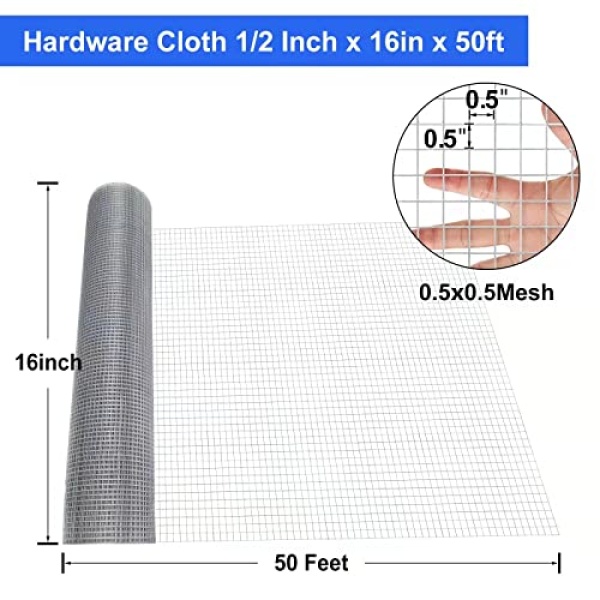 Land Guard 19 Gauge 1.27 cm Chicken Wire Mesh Roll