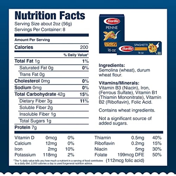 Barilla Penne & Spaghetti Pasta Variety Pack, 454g (8 Pack)