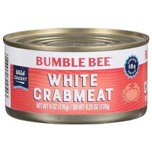 Bumble Bee White Flake Crabmeat in Water, 170g Can