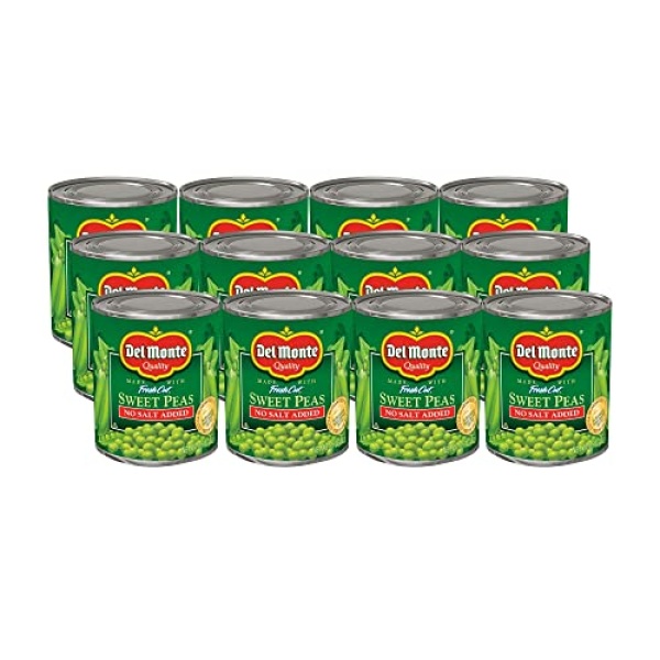 Del Monte No Salt Sweet Peas, 240g (Pack of 12)