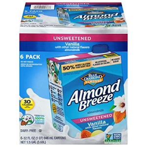 Almond Breeze Unsweetened Vanilla Almondmilk, 946ml (6 Pack)