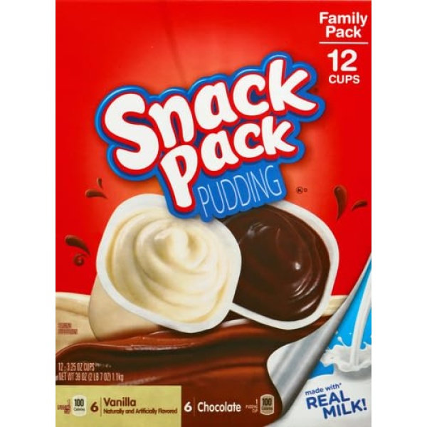 Snack Pack Choc & Vanilla Pudding Cups, 12 Count