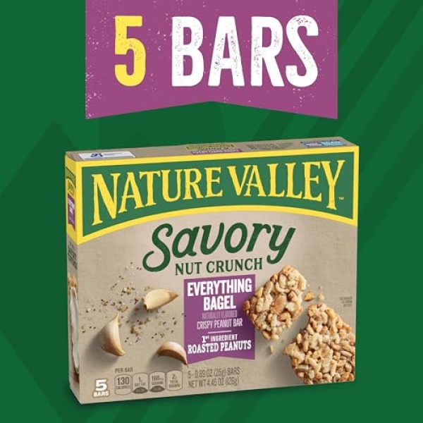 Nature Valley Savory Nut Crunch Bars, Everything Bagel, 25g