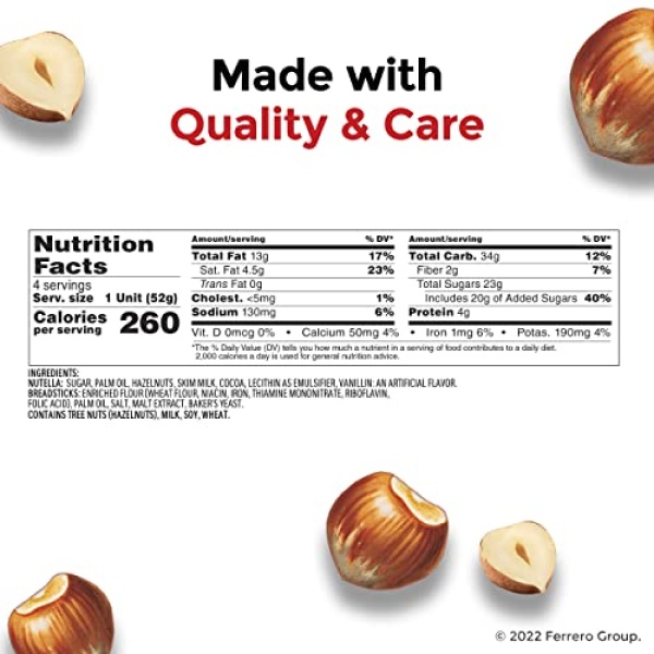 Nutella & GO! 12 Pack, Hazelnut Spread with Breadsticks