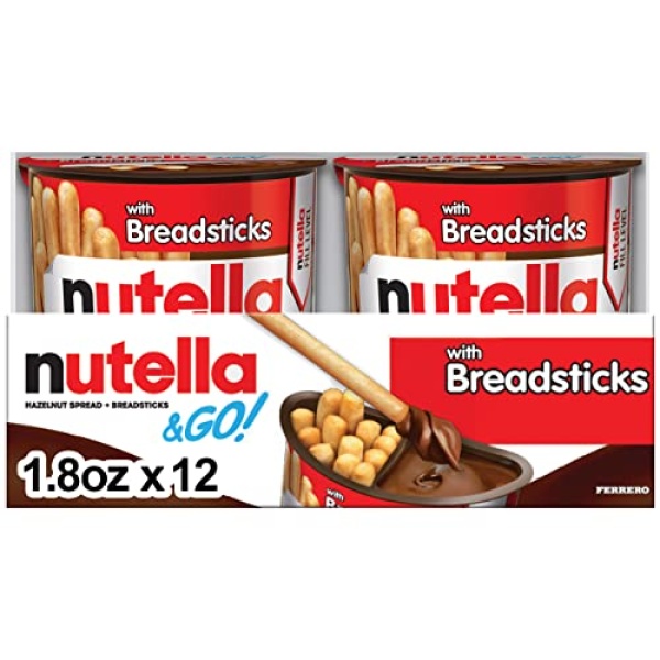 Nutella & GO! 12 Pack, Hazelnut Spread with Breadsticks