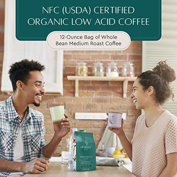 Lifeboost Organic Medium Roast Coffee Beans - 340g
