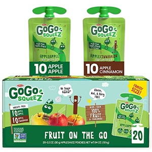 GoGo squeeZ Fruit on the Go, Apple & Cinnamon, 90g (20 Pack)
