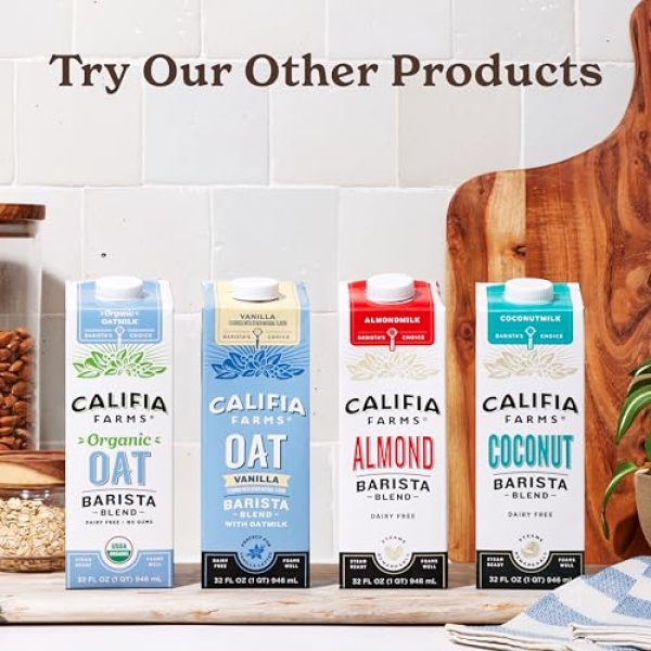 Califia Farms Oat Barista Blend Oat Milk, 946ml (6 Pack)