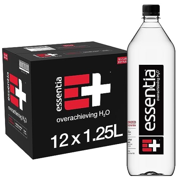 Essentia Water, pH 9.5+, Electrolytes, 1.25 L, 12 Pack
