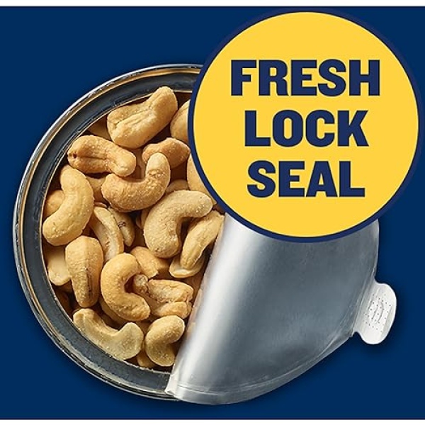 PLANTERS Deluxe Lightly Salted Whole Cashews, 510g Canister