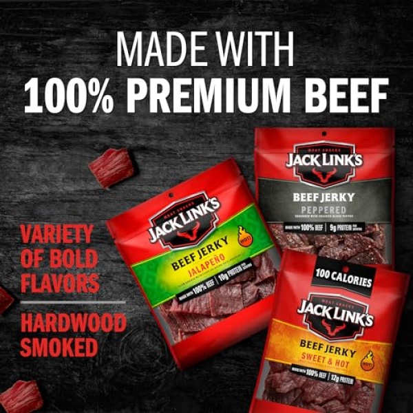 Jack Link's Bold Beef Jerky Variety Pack, 15 x 35g