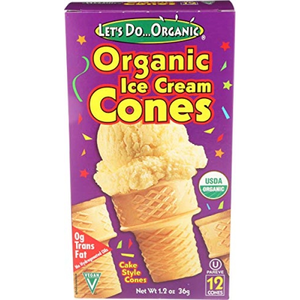 LETS DO Organic Ice Cream Cones 12 Count, 34g