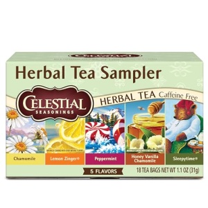 Celestial Herbal Tea Sampler, Caffeine Free, 18 Bags