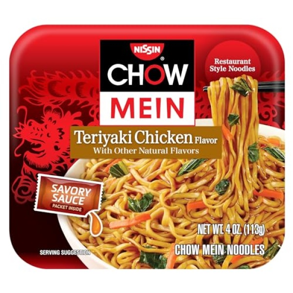Nissin Teriyaki Chicken Chow Mein, 113g (Pack of 8)