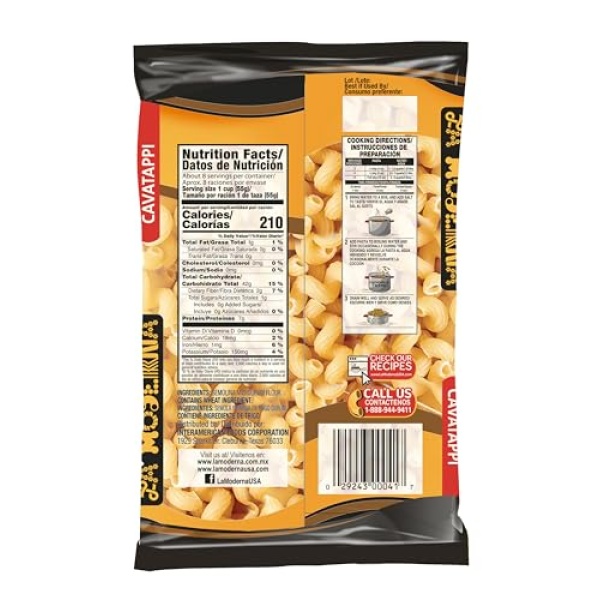 La Moderna Cavatappi Pasta, Durum Wheat Semolina, 454g
