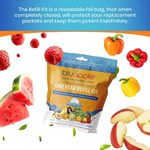 Bluapple Produce Saver 1-Year Refill Kit - 8 Packets