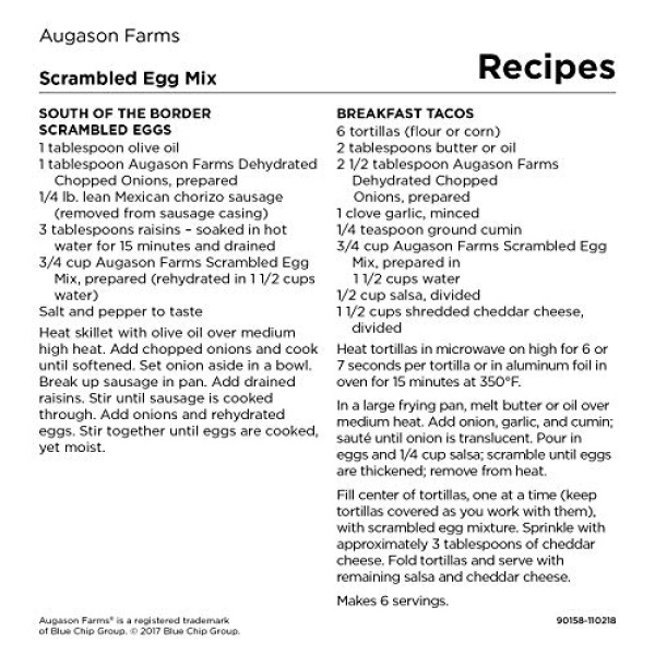 Augason Farms Scrambled Egg Mix, 1.02 kg No. 10 Can