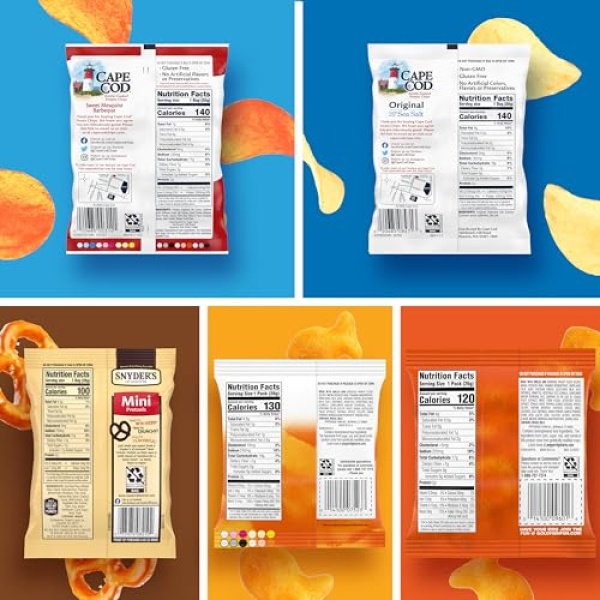 Goldfish, Snyder's Pretzels, Cape Cod Chips Variety Pack, 40 Ct