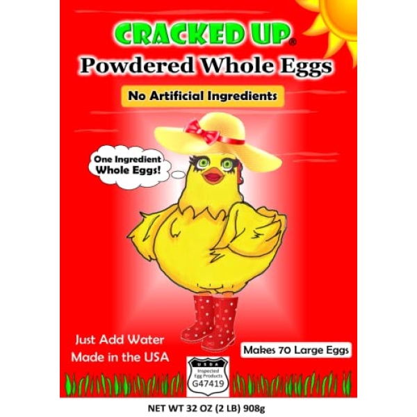 Powdered Whole Eggs, 907g, USDA Licensed, Non-GMO, Resealable