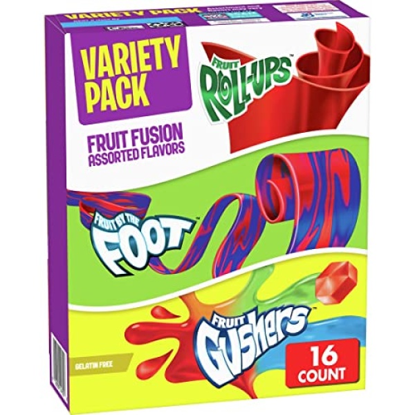 Fruit Roll-Ups, Gushers, Snacks Variety Pack, 16 ct