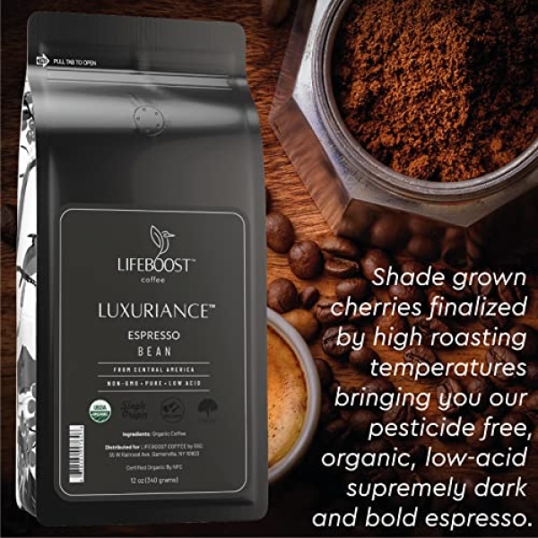Lifeboost Organic Espresso Beans - Low Acid - 340g