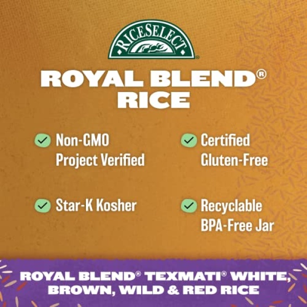RiceSelect Royal Blend, Texmati & Wild Rice, 595g Jar