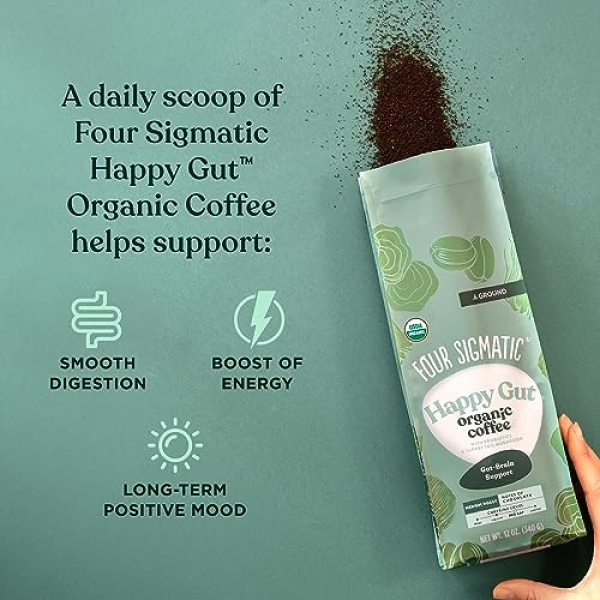 Four Sigmatic Happy Gut Organic Coffee with Chaga & Turkey Tail, 340g