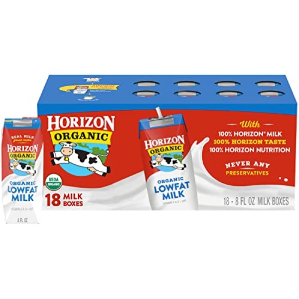 Horizon Organic 1% Low Fat Milk, 237ml (Pack of 18)