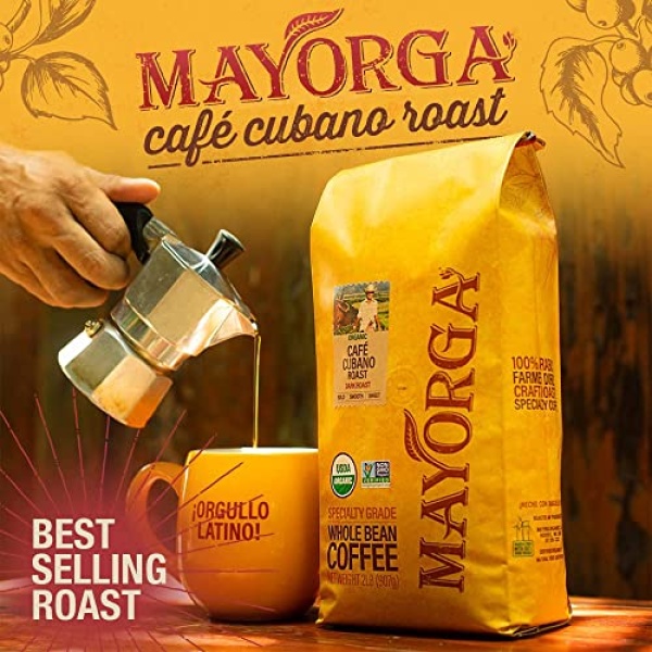 Mayorga Organics Cubano Dark Roast Whole Bean Coffee 907g