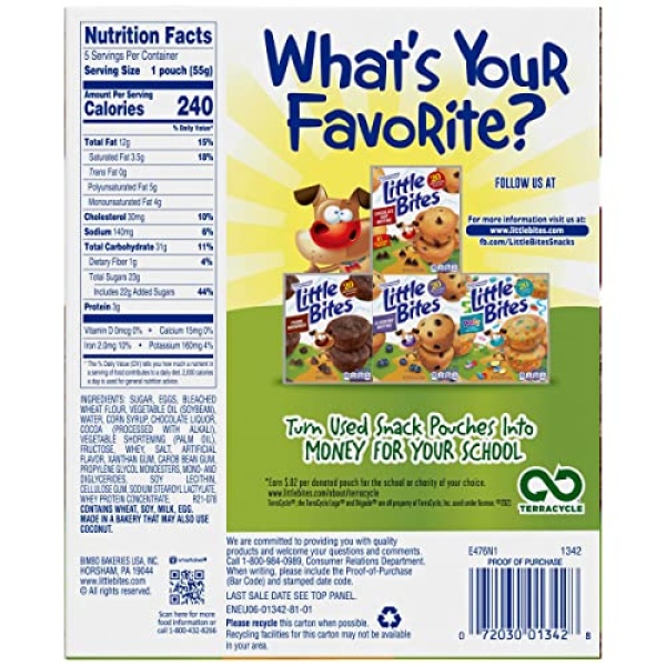 Entenmann's Little Bites Fudge Brownie Mini Muffins 3pk