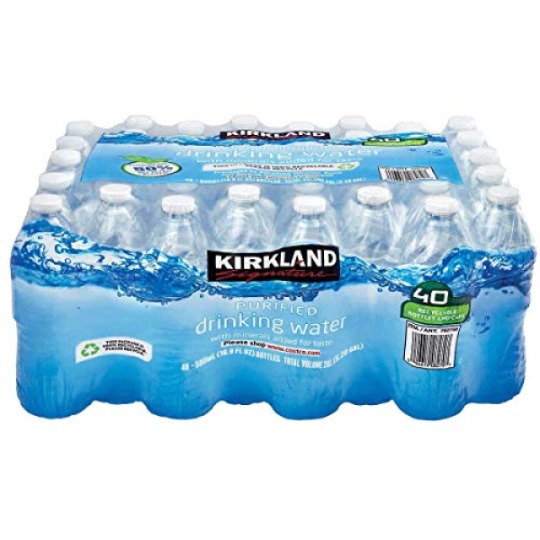 Kirkland Purified Drinking Water, 500 ml, 40 Count