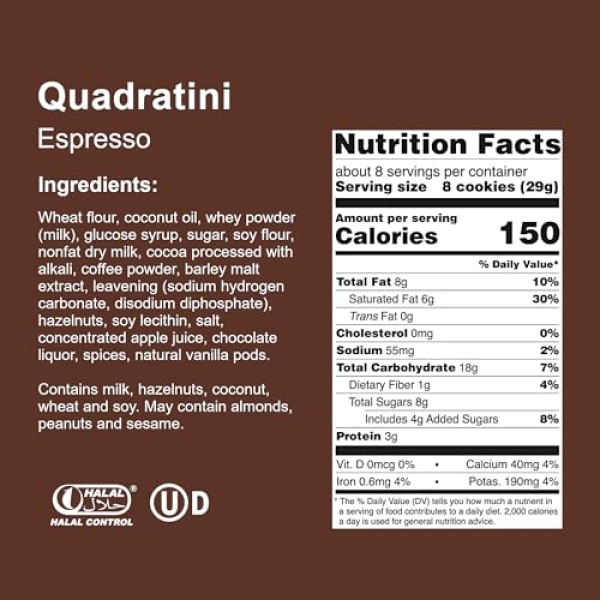 Loacker Quadratini Espresso Wafer Cookies - 6 Pack