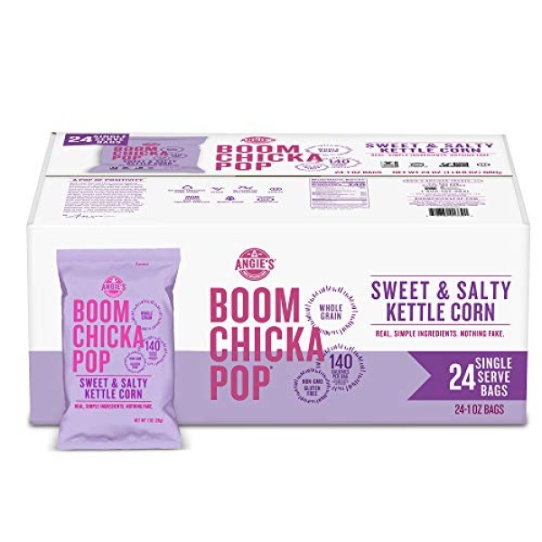 Angie's BOOMCHICKAPOP Sweet & Salty Kettle Corn, 28g (24 Pack)