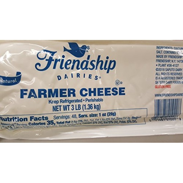 Friendship Farmer Cheese by DAIRIES 1 loaf 1.36 kg