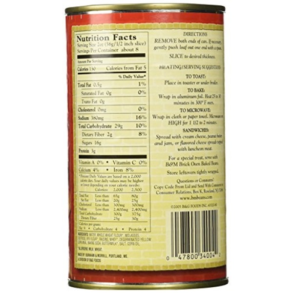 B&M Brown Bread with Raisins, 454g