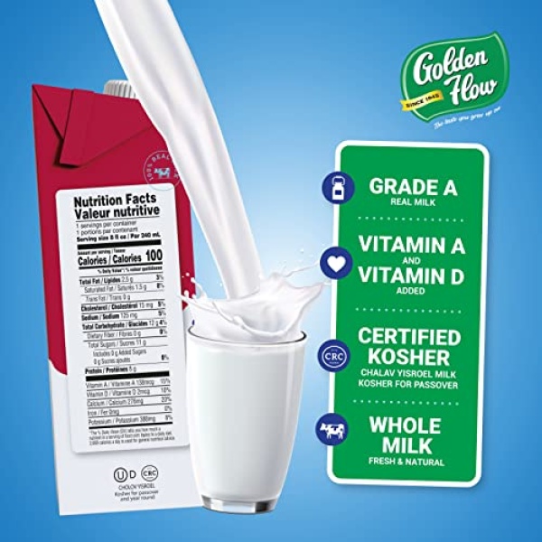 Golden Flow Shelf Stable Whole Milk - 240ml (Pack of 6)