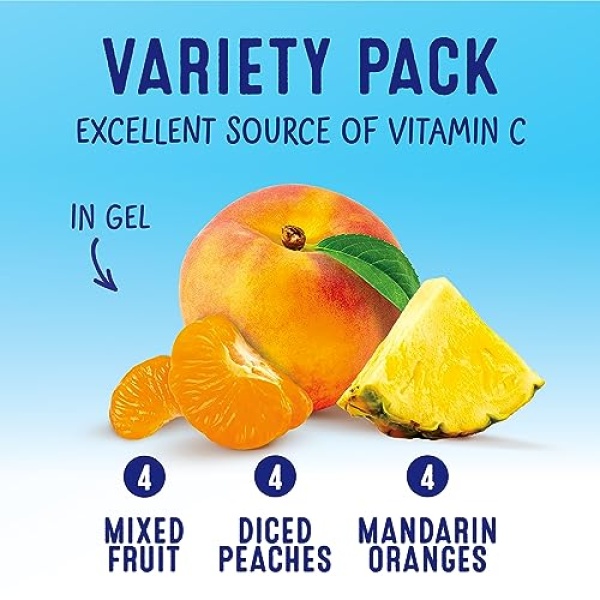Dole Fruit Bowls Gel Variety Pack, 12 Cups, 113g Each