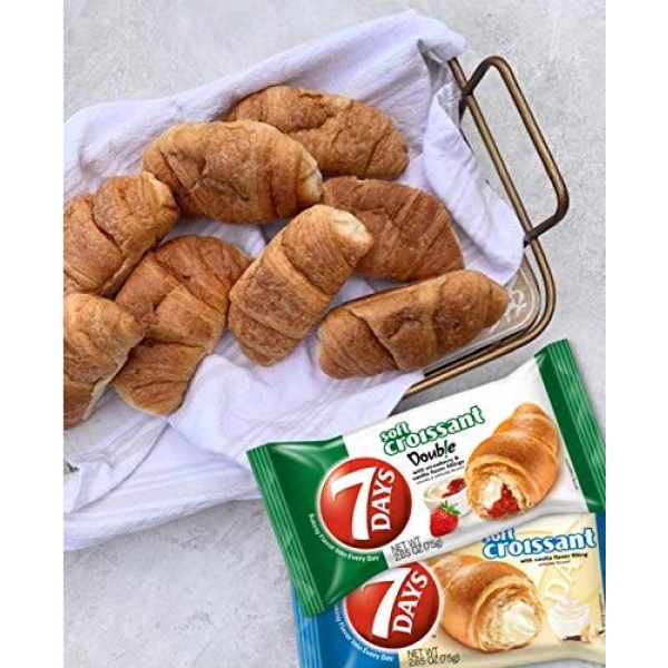 7Days Soft Croissant, Strawberry & Vanilla, 75g, 6 Pack