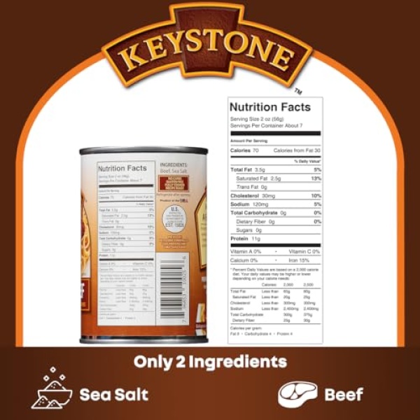 Keystone All Natural Ground Beef 397g Canned Meat Pack of 6