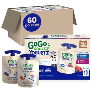 GoGo squeeZ yogurtZ Variety Pack, Blueberry & Berry, 85g